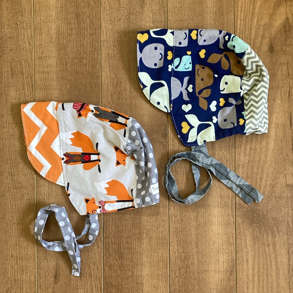 Set of 2 Reversible Baby / Toddler Sun Hats